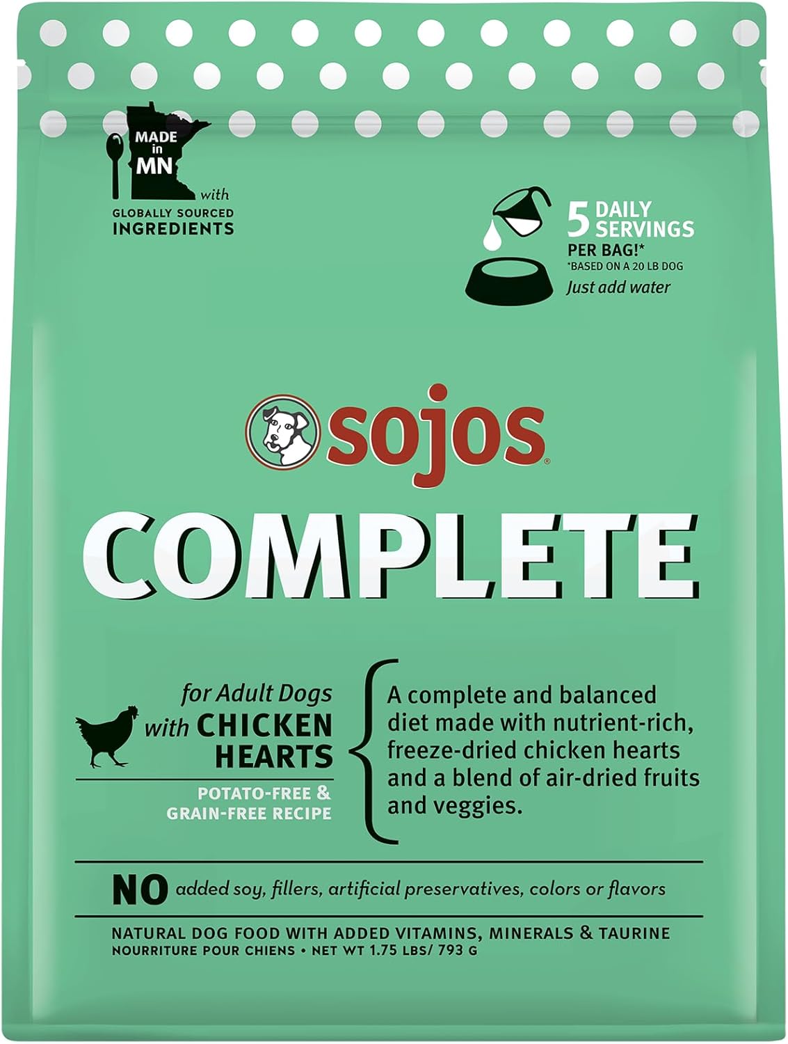 Sojos Complete Chicken Recipe Dehydrated Dog Food for Healthy Pets
