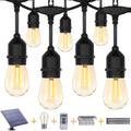 Solar String Lights 50FT Outdoor Teardrop Bulbs - Remote Control Warm