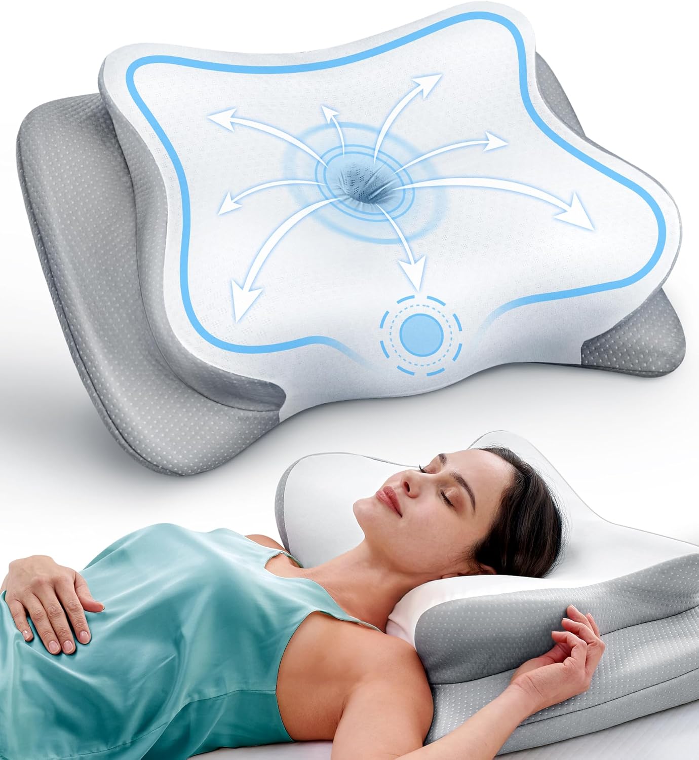 Ease Now Cervical Neck Pillow for Pain Relief and Comfort