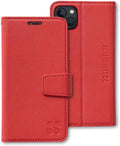 EMF Protection iPhone 13 Mini Case with Card Holder - Red Vegan