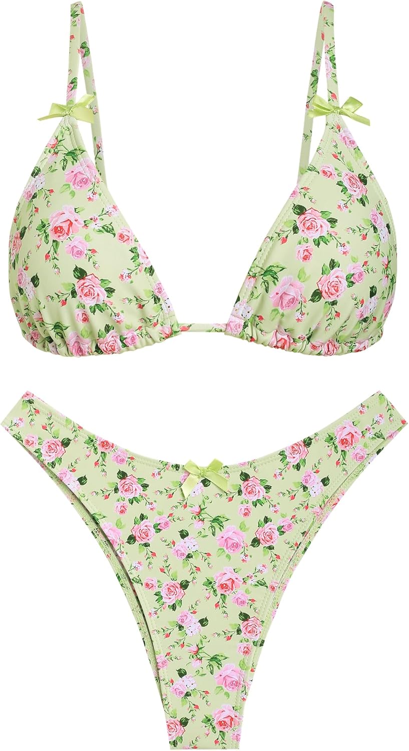 Seamoly Women's Bikini Sets with Tie Back Bowknot for Summer Fun
