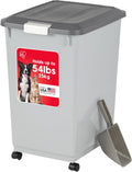 Dog Food Storage Container with Wheels and Airtight Lid - Portable Bin