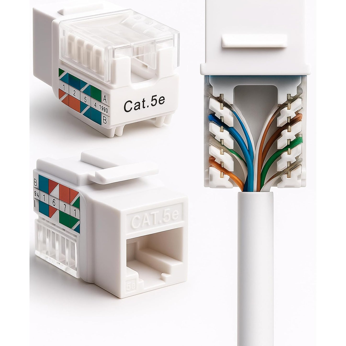Keystone Jack Cat5e Ethernet Wall Jack for Efficient Networking
