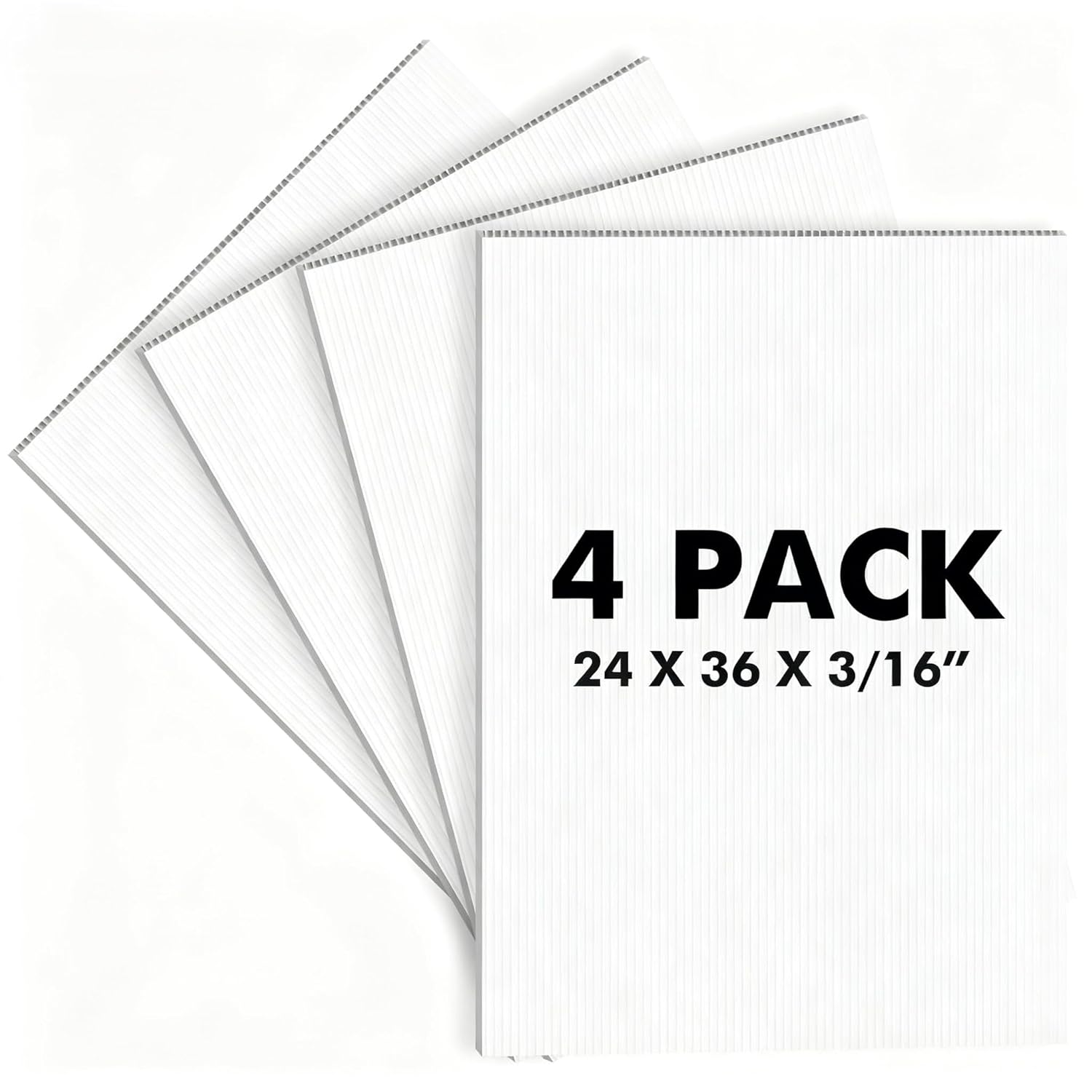 4 Pack 24x36 inch Corrugated Plastic Board for DIY Projects