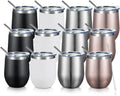 Stainless Steel Wine Tumbler 12oz Double Wall Vacuum - Keeps Drinks