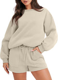 ANRABESS Women 2 Piece Sweat Shorts Set - Oversized Lounge Tracksuit
