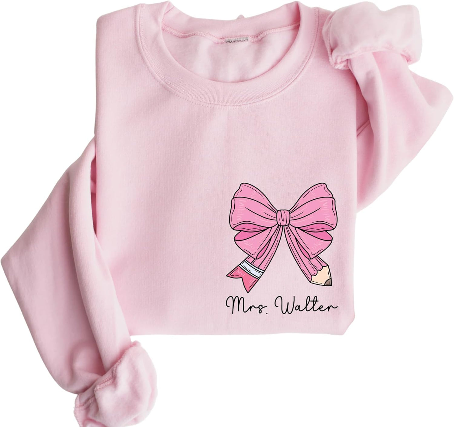 Personalized Teacher Sweatshirt with Custom Name for Women