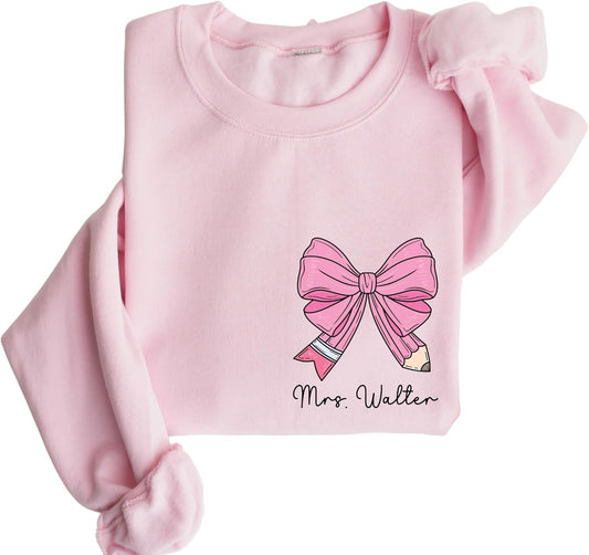 Personalized Teacher Sweatshirt with Custom Name for Women