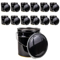 5 Gallon Black Metal Bucket with Heavy Duty Lever Lock Lid