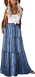 EARKOHA Womens High Waist Tie Paisley Maxi Skirt - Vintage Boho Skirts