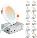 DLLT LED Recessed Ceiling Lights 12 Pack 4 in - Ultra-Thin 5CCT