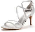 Womens Open Toe Stiletto Pump Sandals - 3in Wrapped Heel
