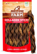 Braided Collagen Chews for Dogs 12 in 12 Pack - Long Lasting