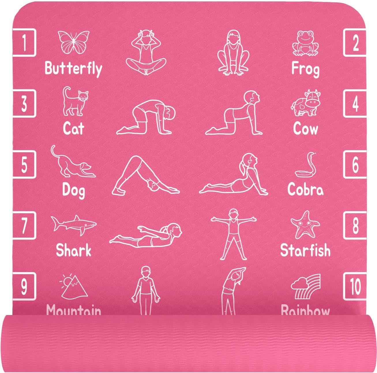 Kid's Non-Slip Yoga Mat - Ideal for Ages 3-12 - PVC Free - 6mm Thick