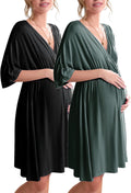 3 in 1 Labor Delivery Hospital Gown 2 Pack Maternity Nursing Dress