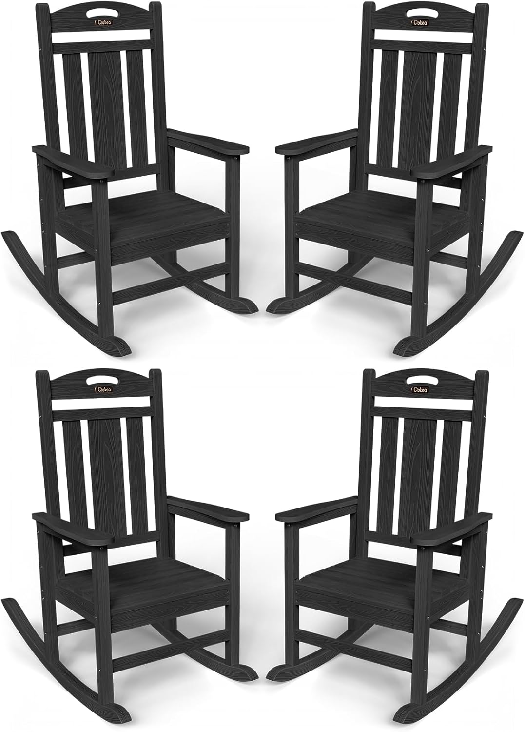 Ciokea Outdoor Rocking Chair Set of 4 for Comfortable Relaxation