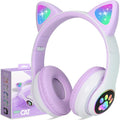 Cat Ear LED Wireless Headphones - Safe Volume, Noise Cancelling