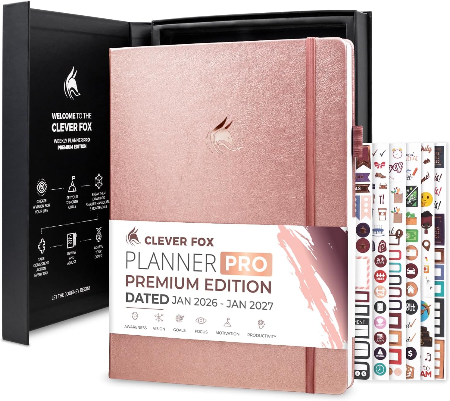 Clever Fox Planner PRO Premium 2026-2027 Luxurious Organizer