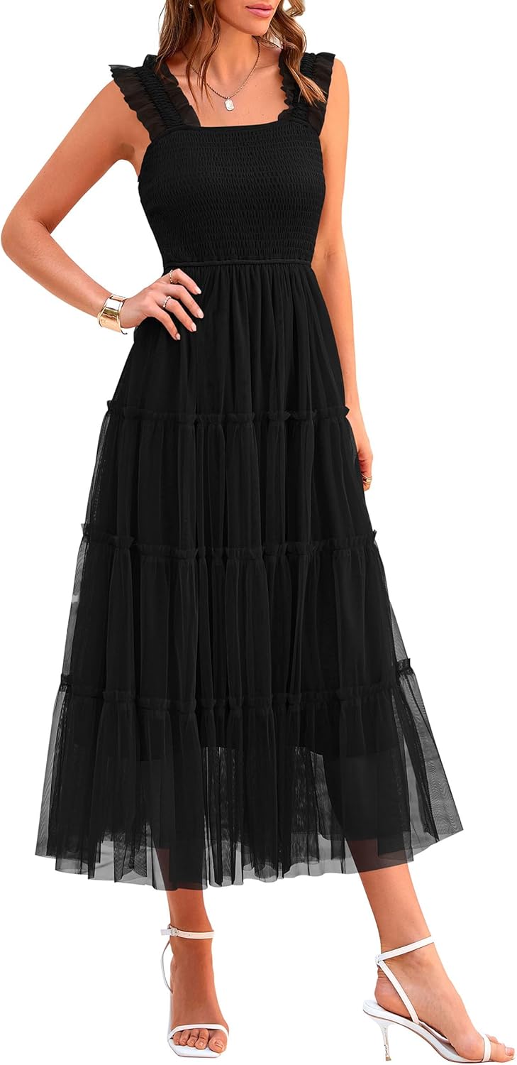 PRETTYGARDEN Women's Summer Tulle Midi Dress for Every Occasion