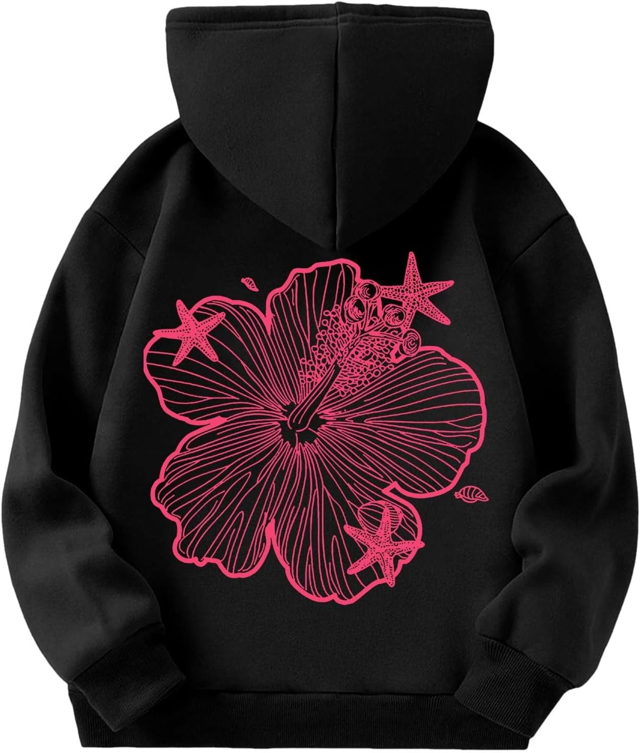Ocean-Inspired Pink Pom Hoodie for Kids