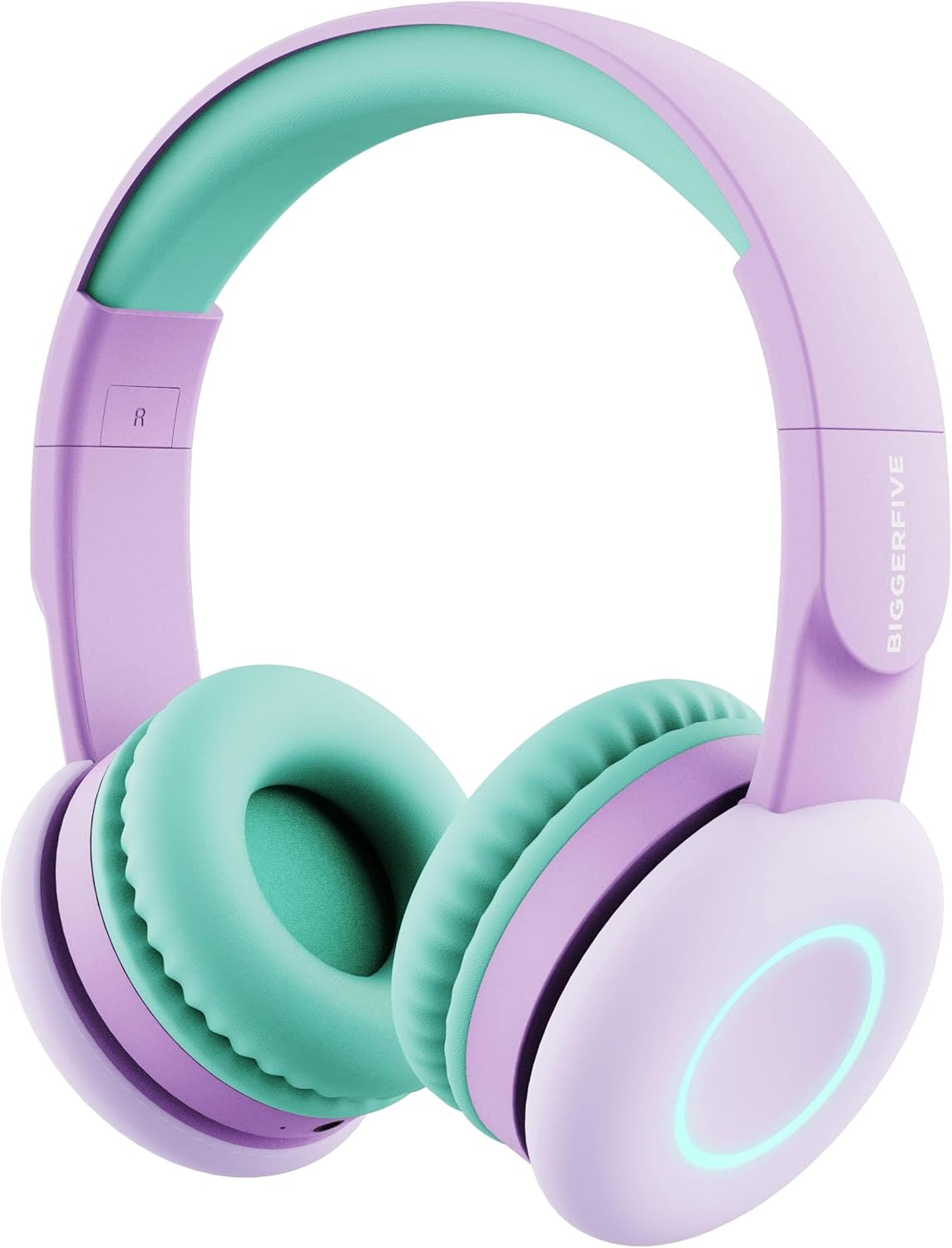 BIGGERFIVE Wireless Kids Headphones: 50H Playtime, 7 LED Lights