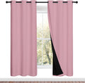 NICETOWN Crystal Pink Full Shade Curtain Panels - Blackout Thermal