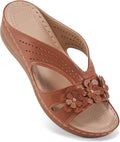 Ecetana Sandals for Women Wedge Slides Platform Shoes - Comfortable PU