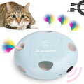 Interactive Cat Toy with 7-Hole Moving Feathers - USB Rechargeable