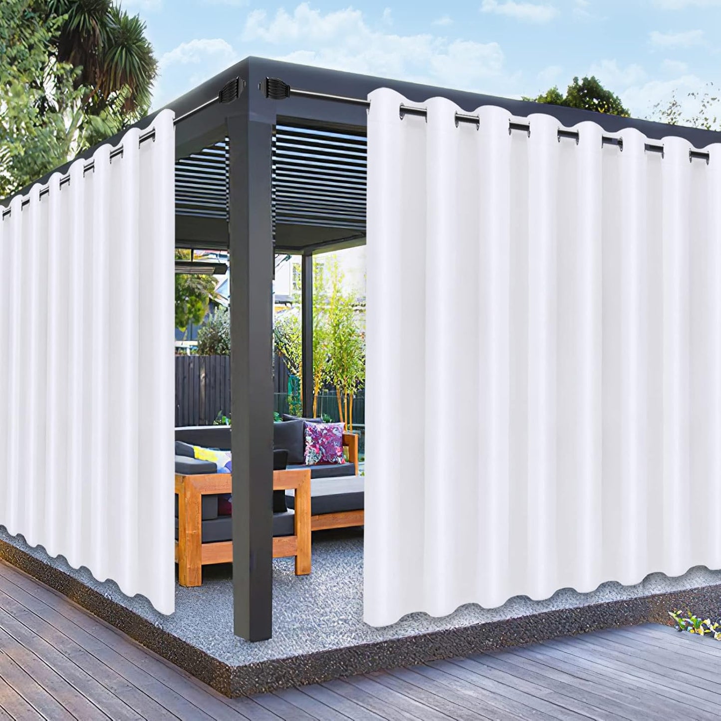 PureFit Outdoor Curtains for Patio Waterproof and UV Resistant