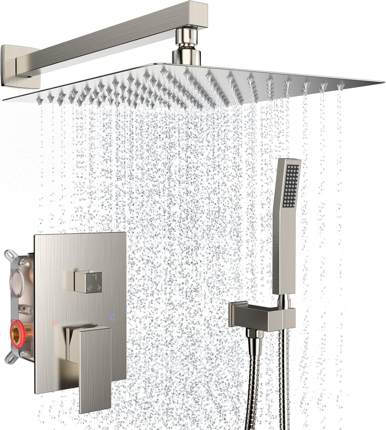 Luxury Rain Shower System with Handheld Spray for Bathroom