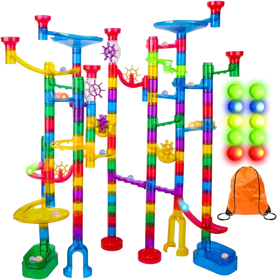 Meland Marble Run Set - 153Pcs Fun STEM Building Toy for Kids