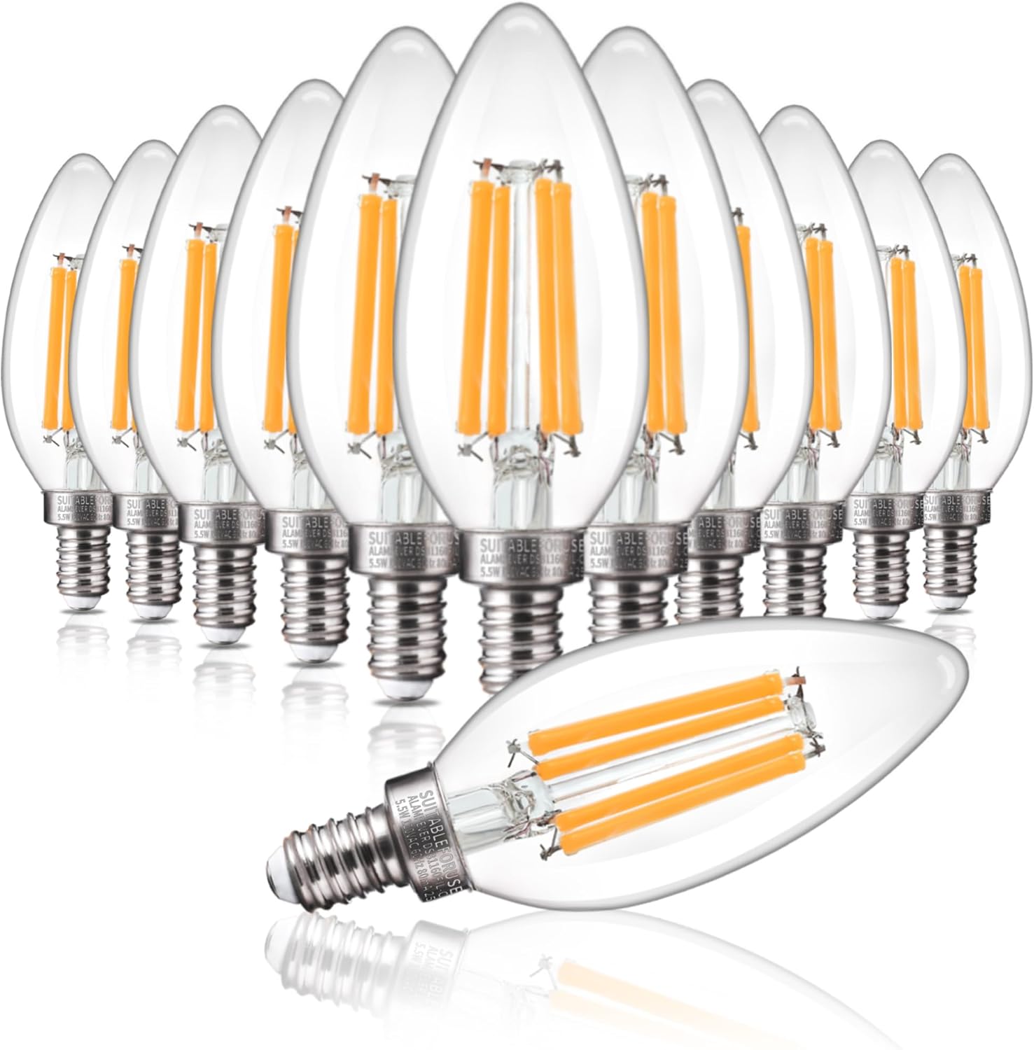 ALAMPEVER E12 LED Bulb 100 Watt Equivalent for Bright Lighting