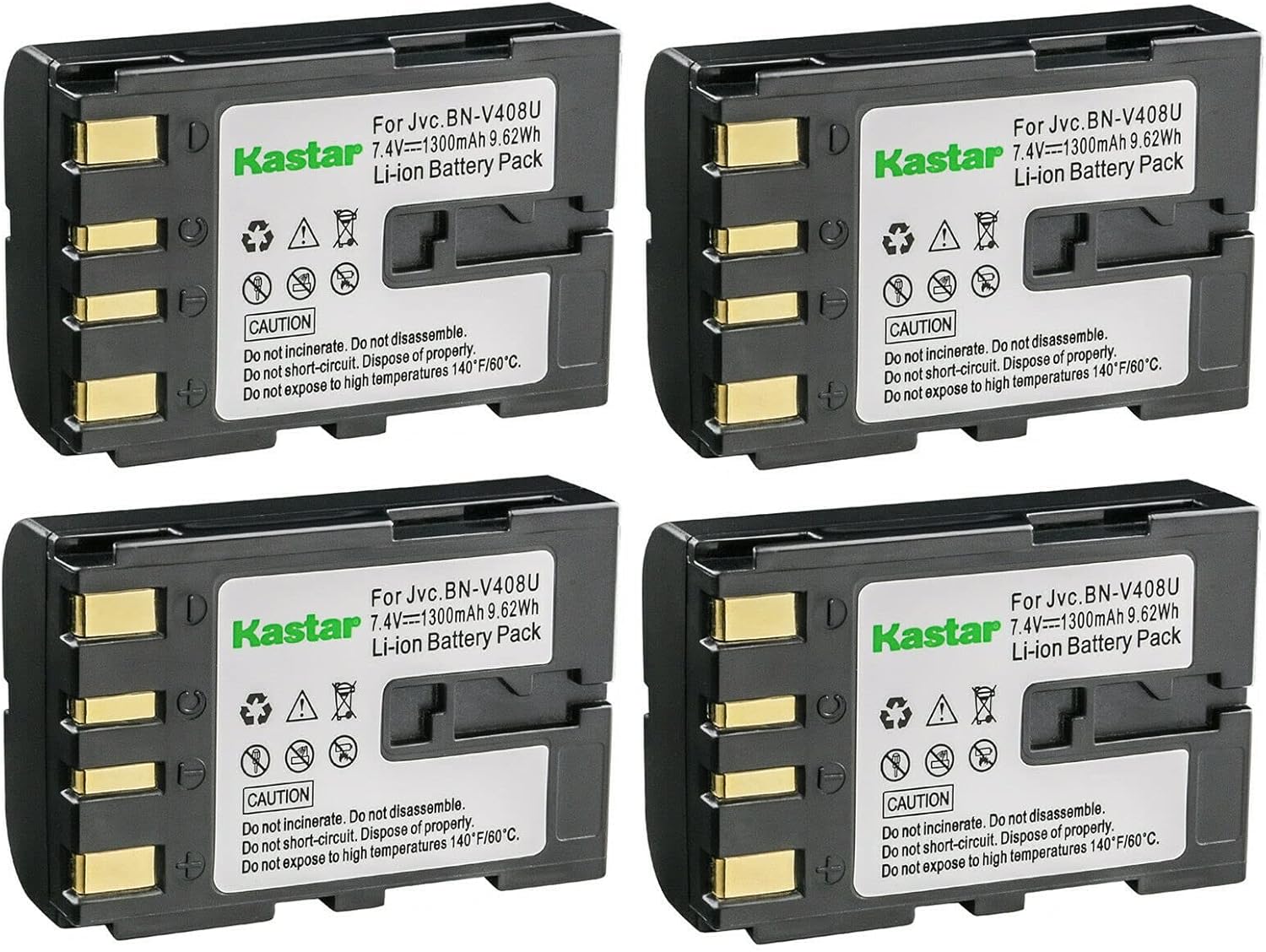 Kastar BN-V408 Battery 4-Pack for JVC Cameras - High Capacity