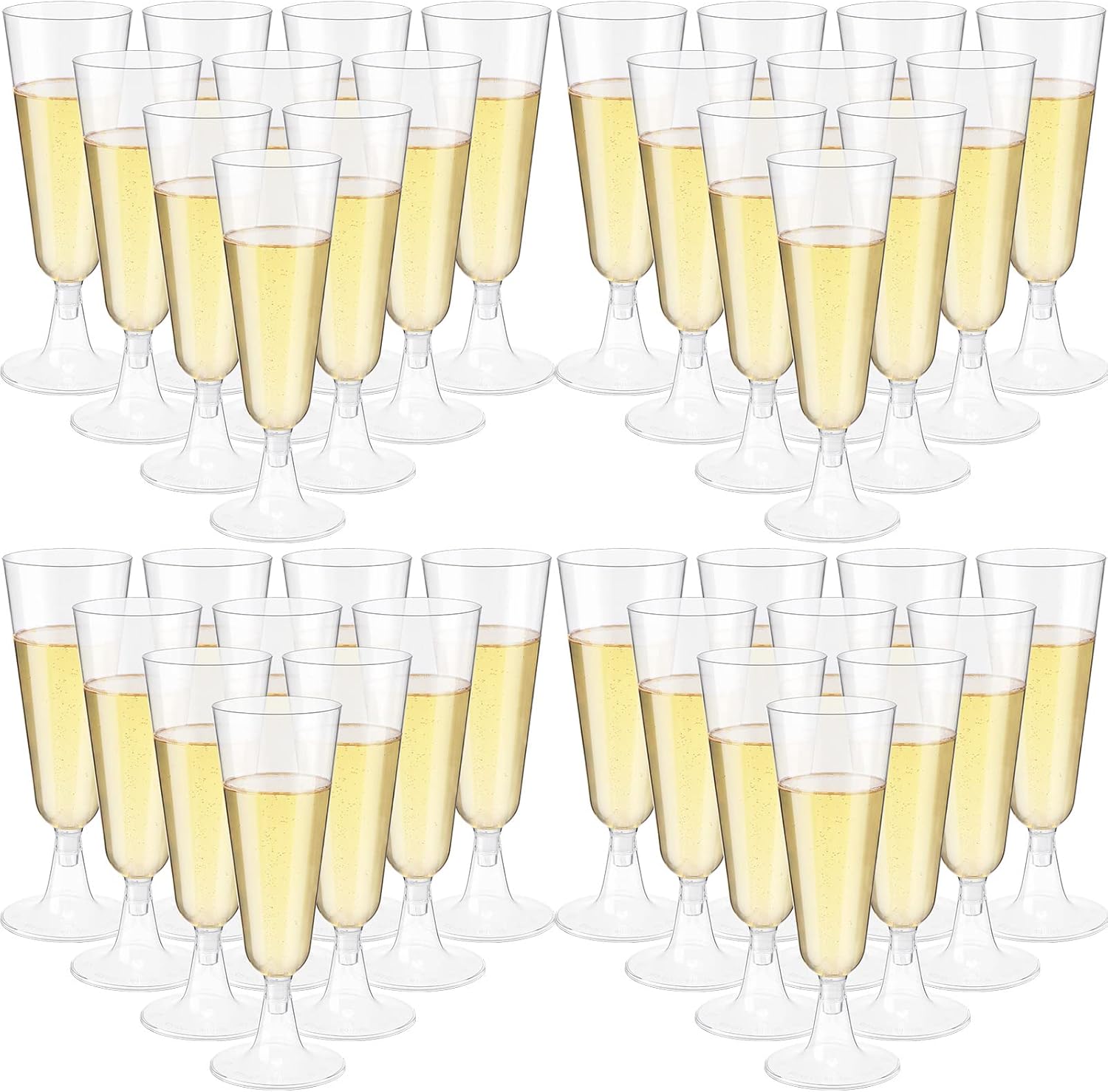 Chengu 150 Pcs 5 Oz Plastic Champagne Flutes for Celebrations
