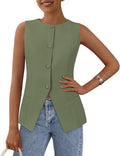 Women's Sleeveless Button Down Suit Vest 2025 - Dressy Waistcoat