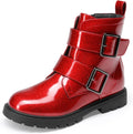 DREAM PAIRS Glitter Ankle Boots with Buckles - Stylish Kids Combat
