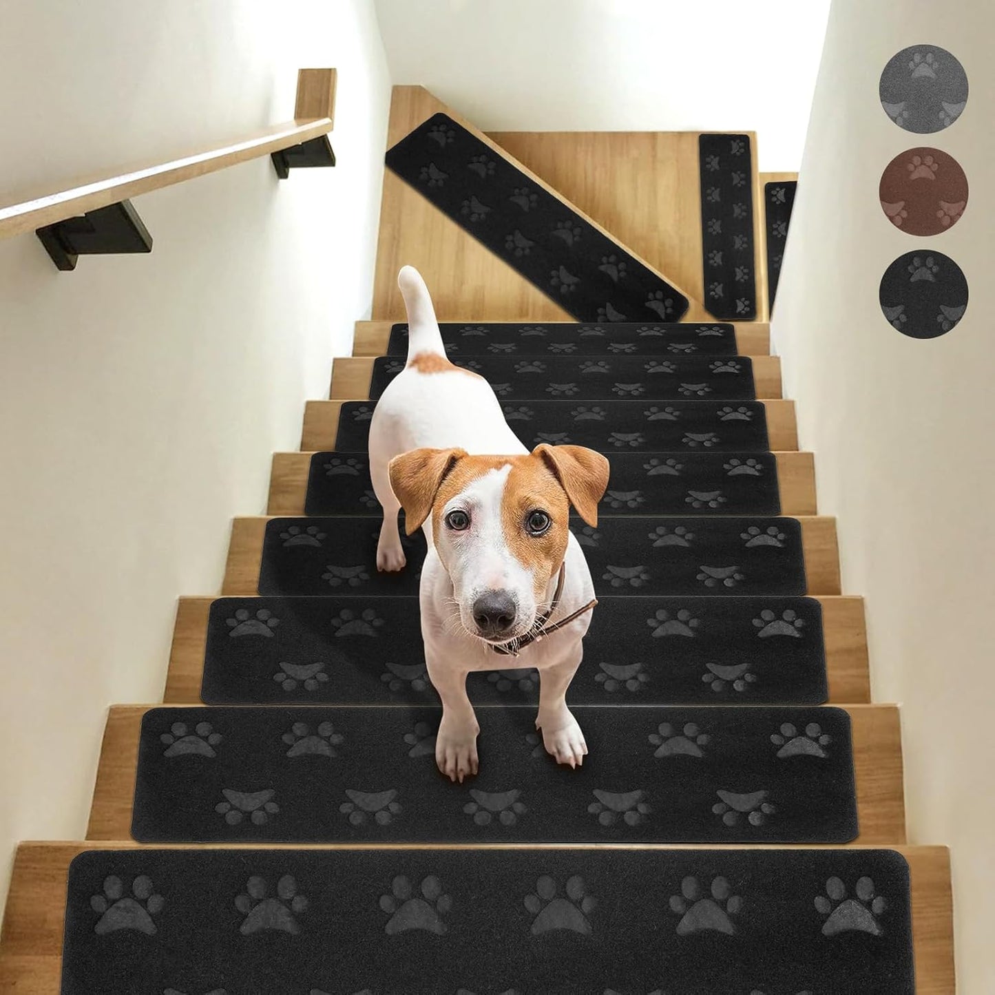 Non Slip Stair Treads for Wooden Steps - 15 Pack Carpet Covers