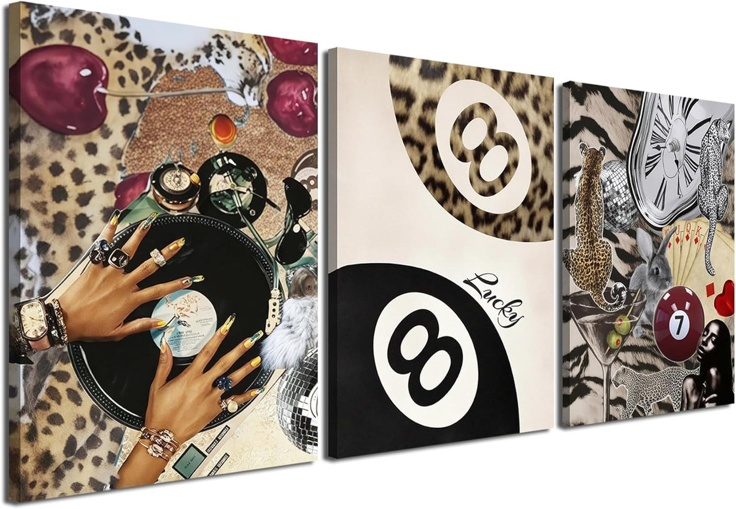 Trendy Leopard Wall Art Set of 3 for Funky Home Decor