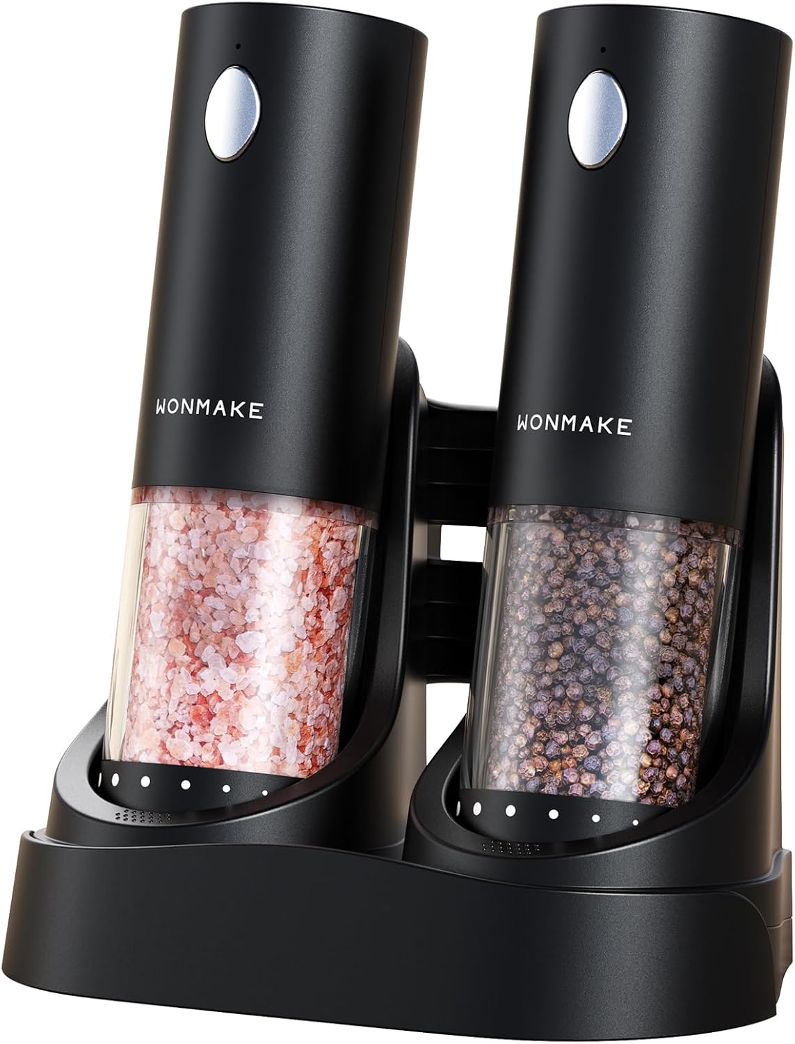 Electric Salt and Pepper Grinder Set with LED Light and Coarseness
