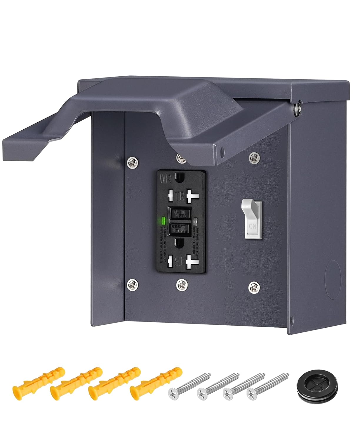 Outdoor Outlet Box with 20 Amp GFCI Receptacle for Safety