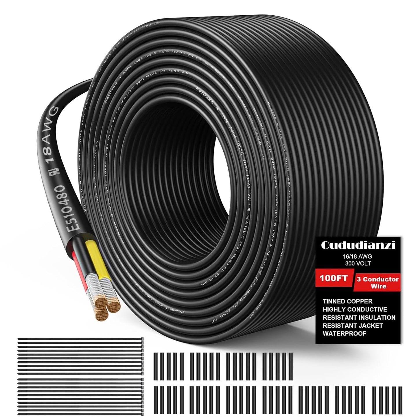 18 Gauge Wire 3 Conductor Electrical Wire for Versatile Use