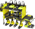 Green 6-Drill Wall Mount Power Tool Organizer - Charging Station