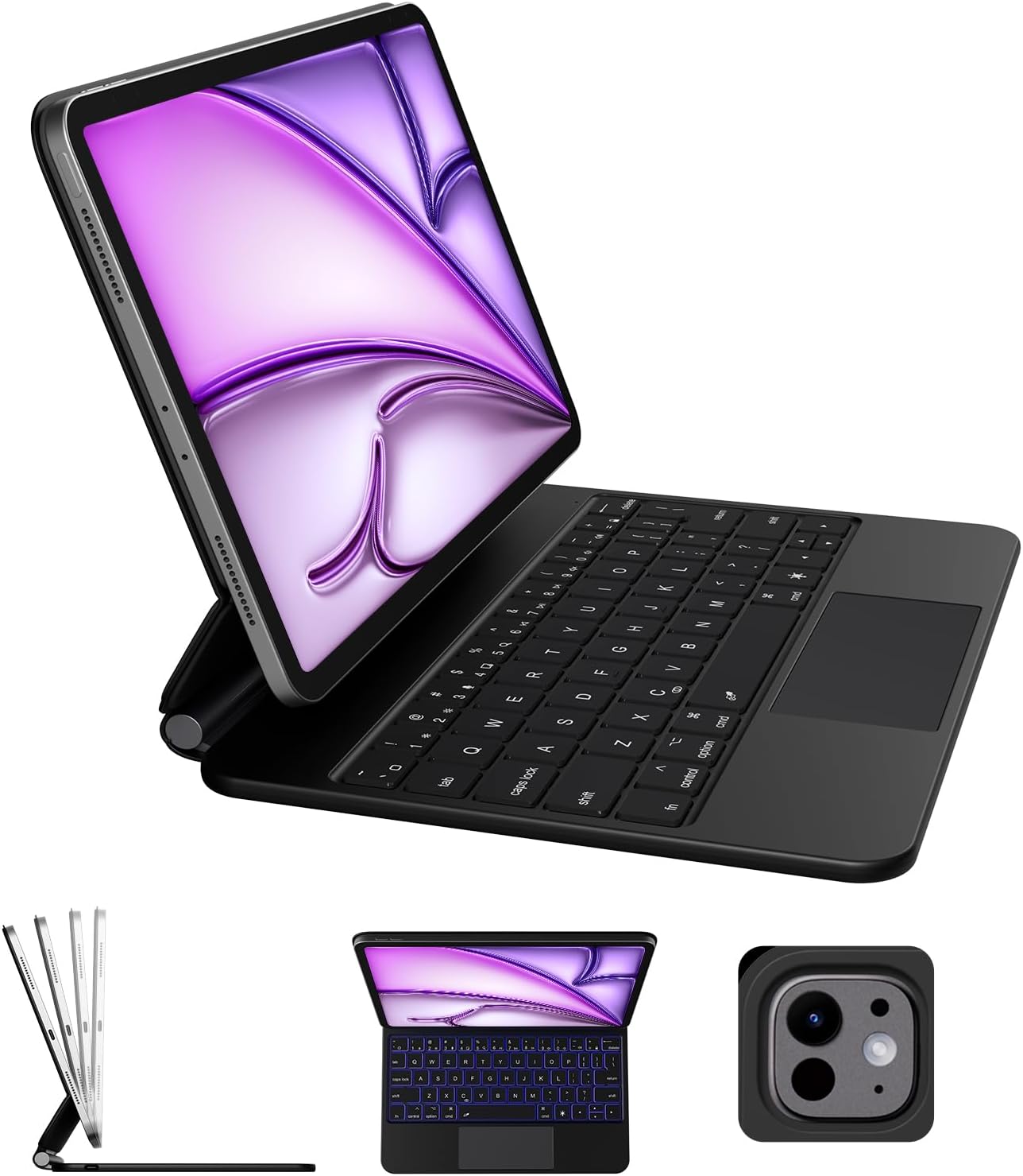 Magnetic Case for iPad Pro 13 2024 with Backlit Keyboard
