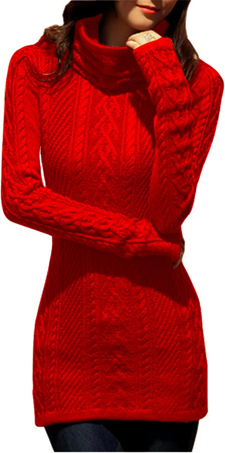 v28 Women Polo Neck Long Slim Fitted Dress for Stylish Looks