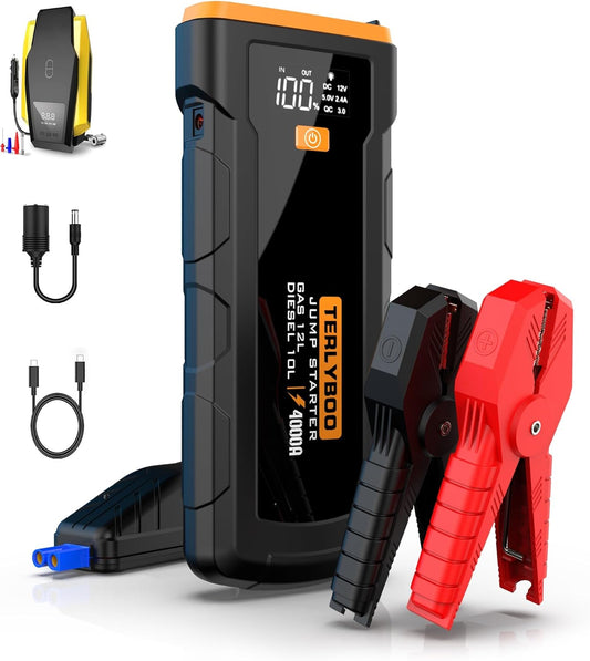 365-Day Standby 4000A Car Jumper & Inflator Kit