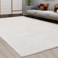Fluffy Shag Rug 8x10 for Bedroom and Living Room - Soft White Cozy