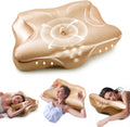 Cooling Satin Cervical Pillow Gold - Adjustable Neck Support