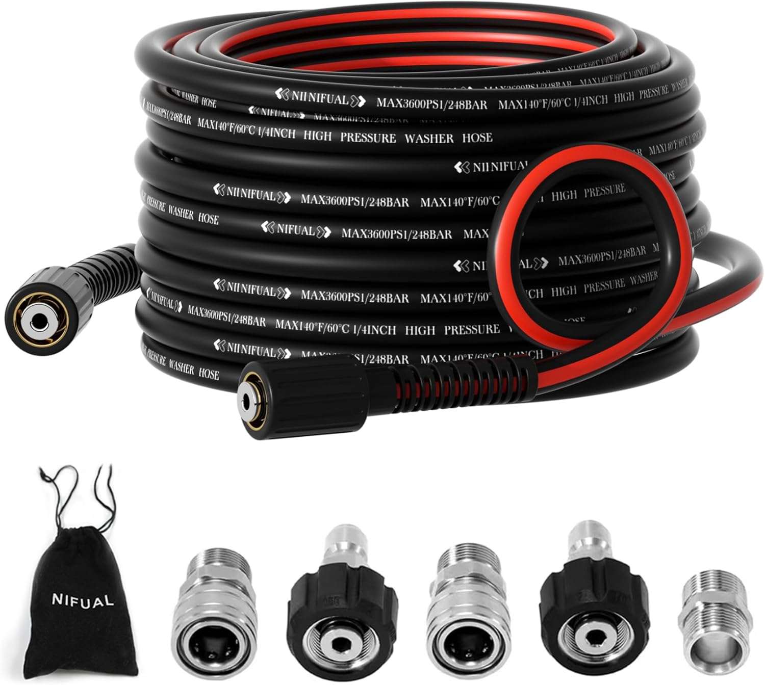 Pressure Washer Hose 1/4in Kink Resistant 50FT for Power Washers