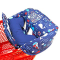 Soft Pillow Attached 2-in-1 Shopping Cart and High Chair Cover - Navy