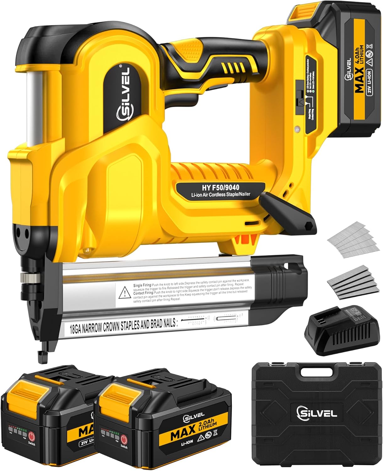SILVEL 2-in-1 Cordless Brad Nailer for Woodworking Projects
